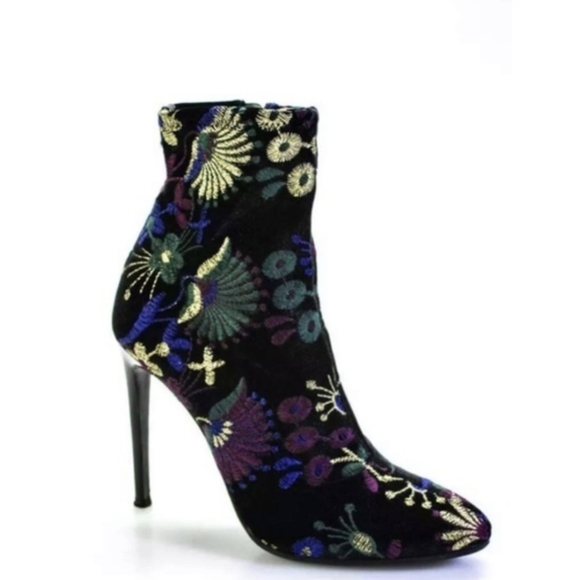 Giuseppe Zanotti Bimba Magdalena Floral Velvet Brocade Embroidered Sock Booties - Picture 2 of 9